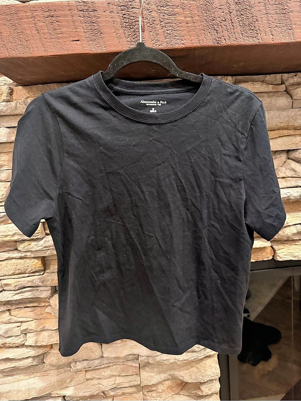 Abercrombie & Fitch Essential Polished Skimming Tee Black Short Sleeve Tee